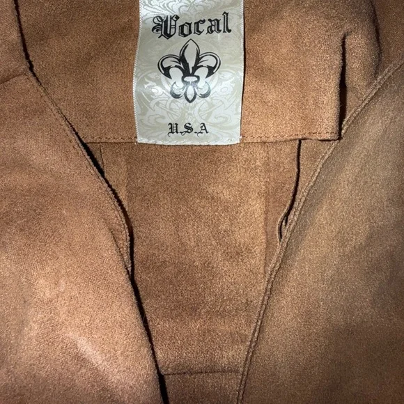 Vocal Suede Brown Fringe Outerwear - Picture 1 of 4